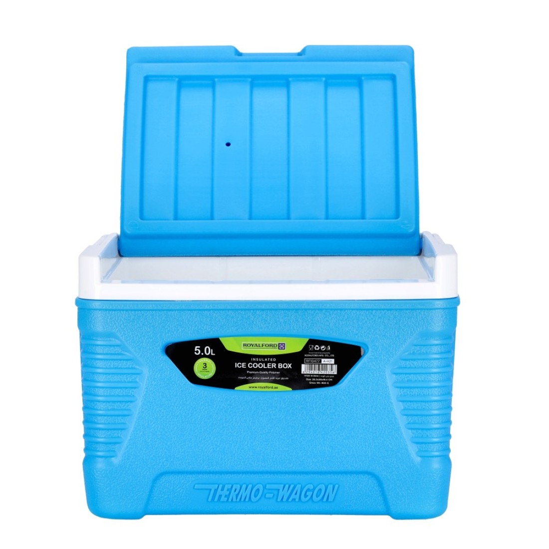 Royalford Insulated Ice Cooler Box, 5L, Rf10477, Premium Quality Polymer, Thermal Insulation