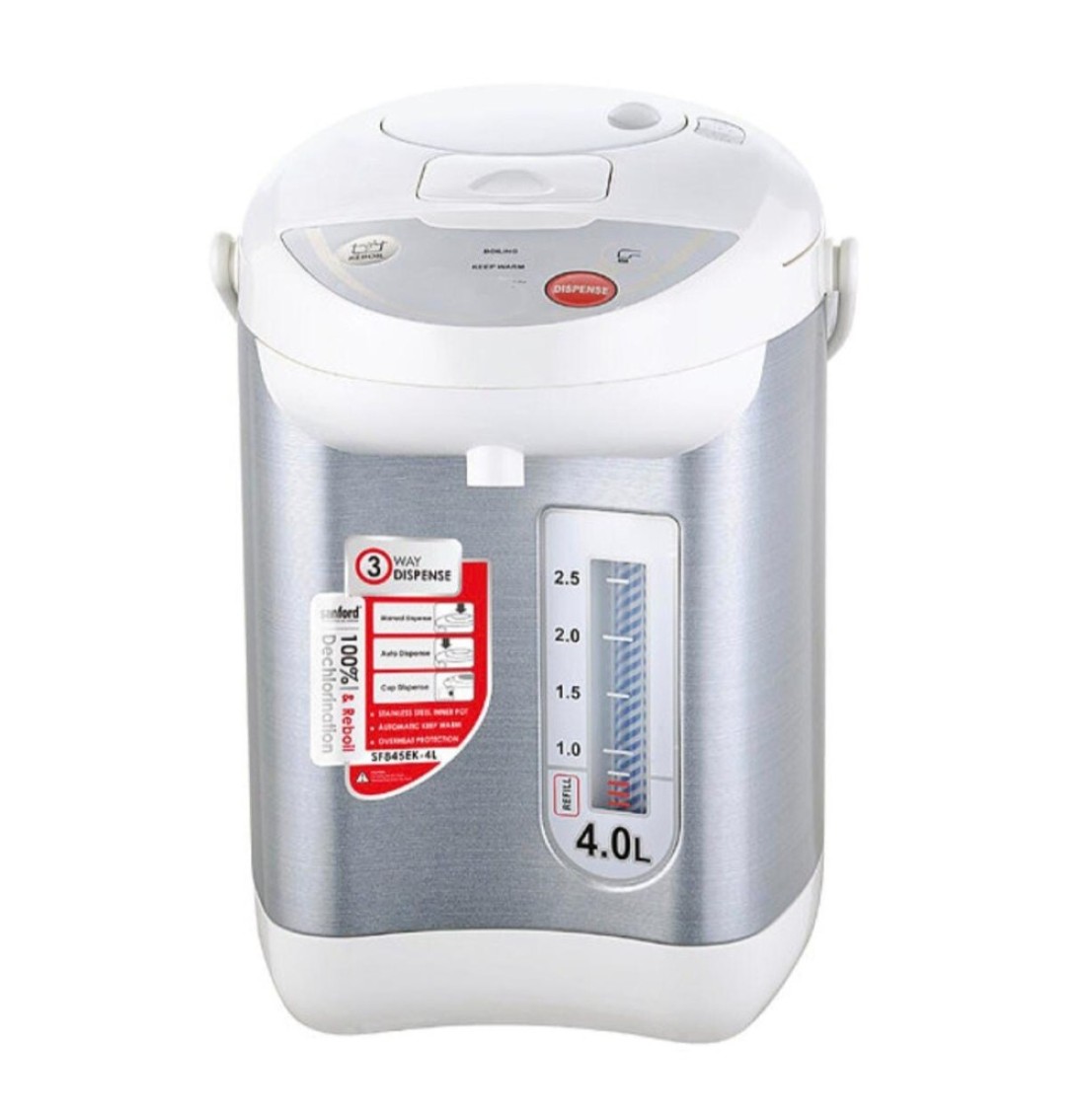 Sprintee Automatic Thermo Flask with 3-Way Dispense 4L, Keep Warm Function, Electric Hot Water Dispenser for Tea, Coffee, and Beverages