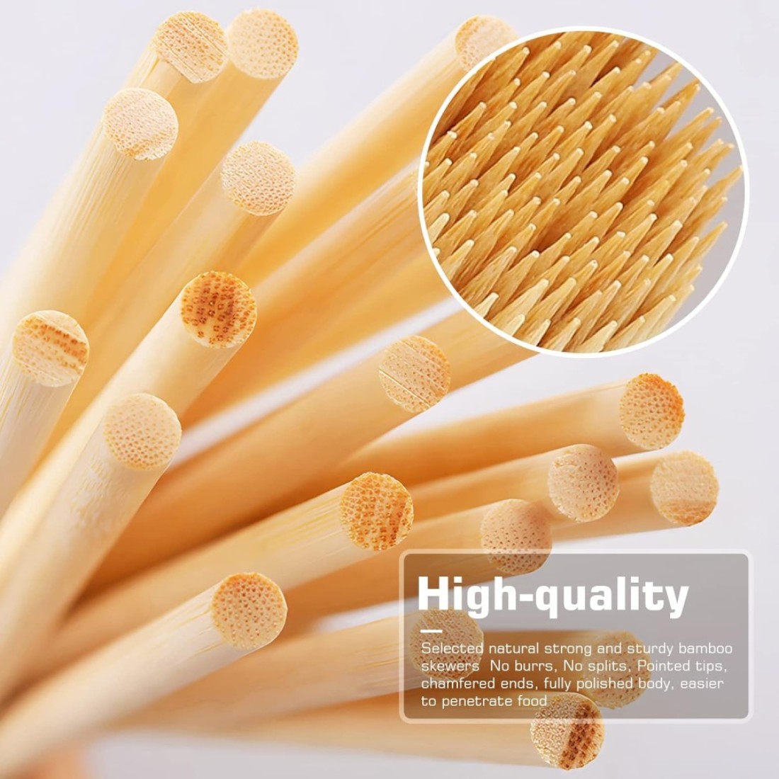 LAVISH Natural Bamboo Skewers, 100-Pack, 12-Inch Wooden Sticks for BBQ, Grilling, Kabobs, Fruit, Appetizers, Cocktail, Chocolate Fountain &amp; Crafts