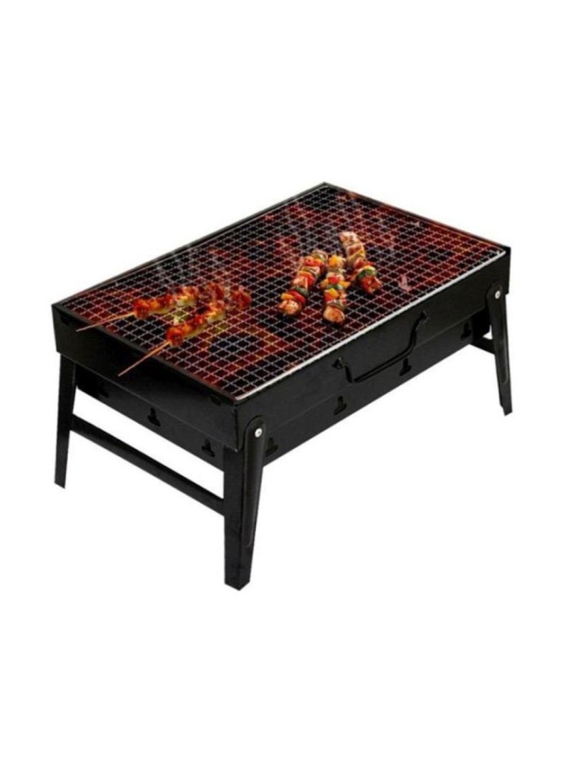 Generic Portable Charcoal Barbecue Grill Black/Silver 440X305X75mm