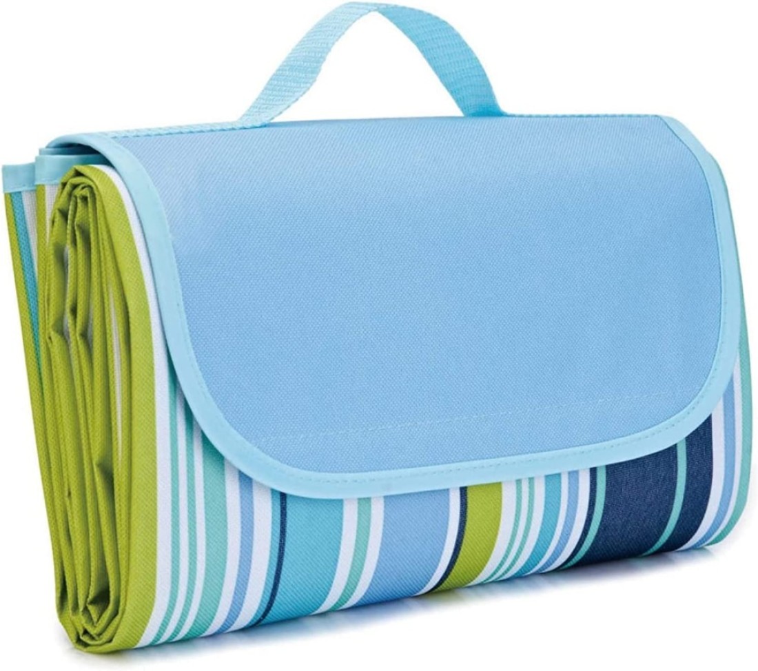Waterproof Foldable Outdoor Camping Mat Widen Picnic Mat Plaid Beach Blanket Baby Multiplayer Tourist Mat 145X180cm, Blue