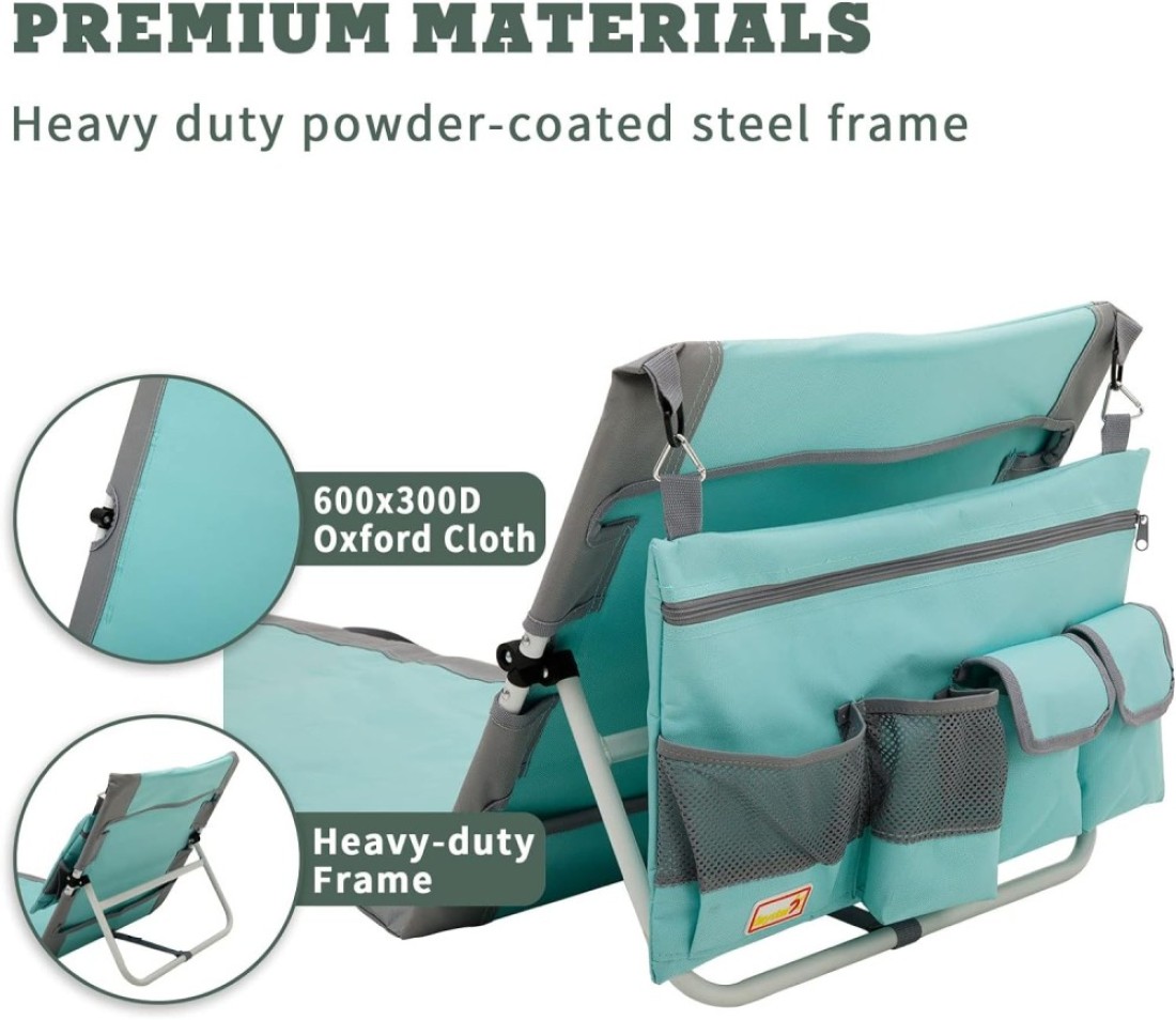 Portable Beach Lounge Chair, Backpack Reclining Beach Mat Chairs for Adults Lightweight with Storage Pouch for Camp/Lawn/Outdoor/Travel/Picnic/BBQ, Foldable Camping Sand Chairs