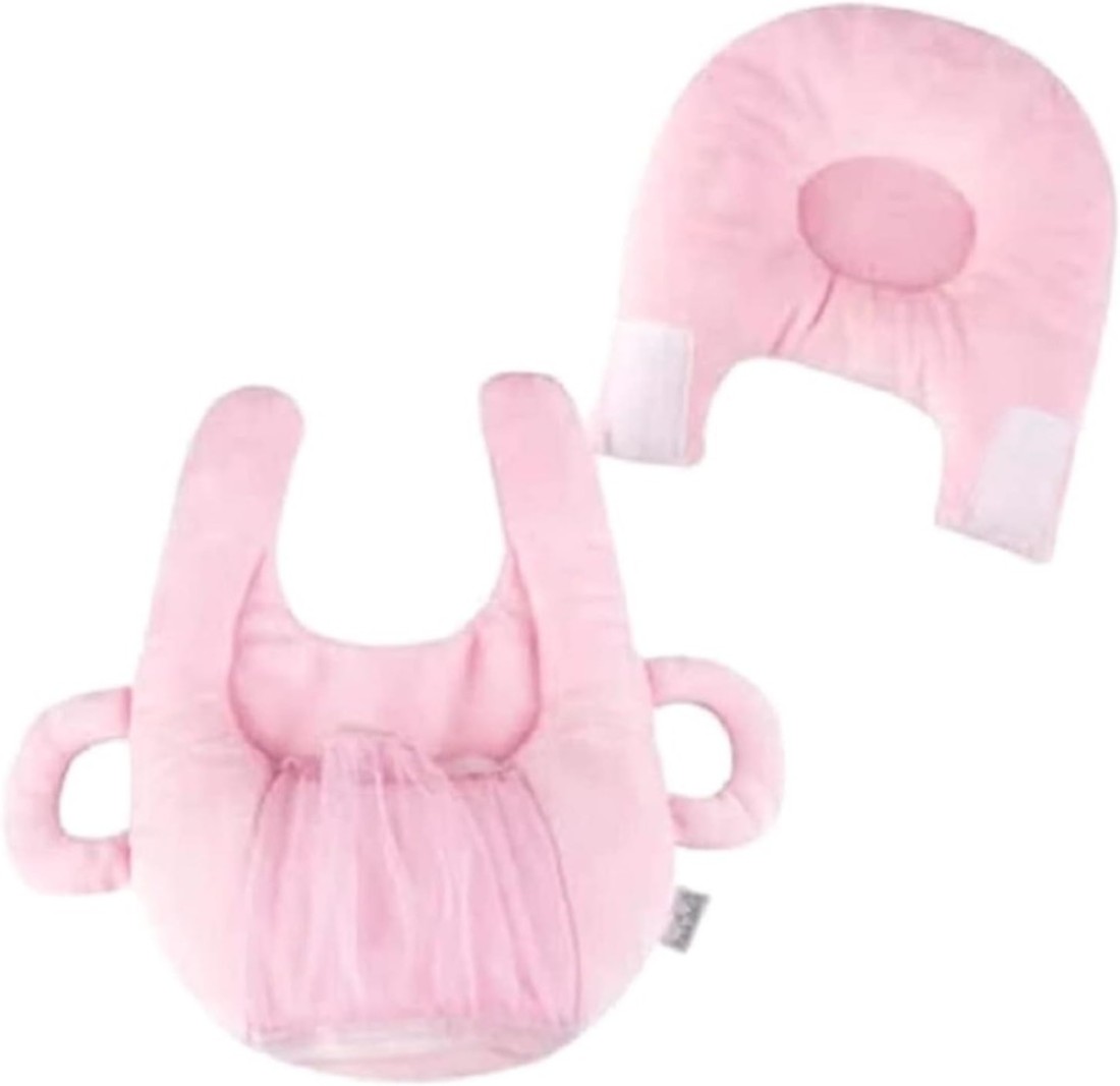 Comfortable Baby Feeding Pillow with Bottle Holder Pocket - Ergonomic Nursing Cushion for Breastfeeding and Bottle-Feeding, Hypoallergenic Infant Support Pillow&quot; Pink
