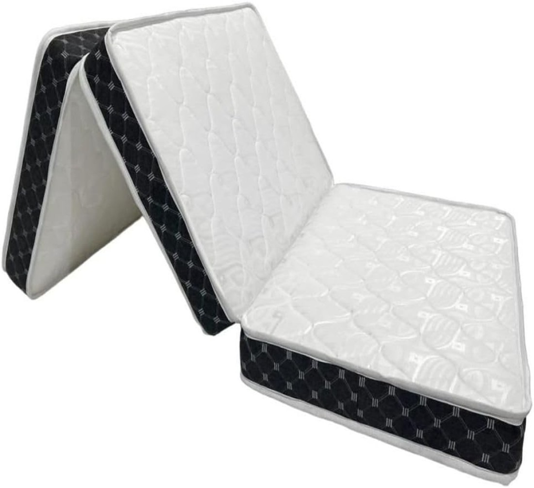 Comfy Portable White Satin 180x90x10cm Medicated Folding Mattress with Black Border
