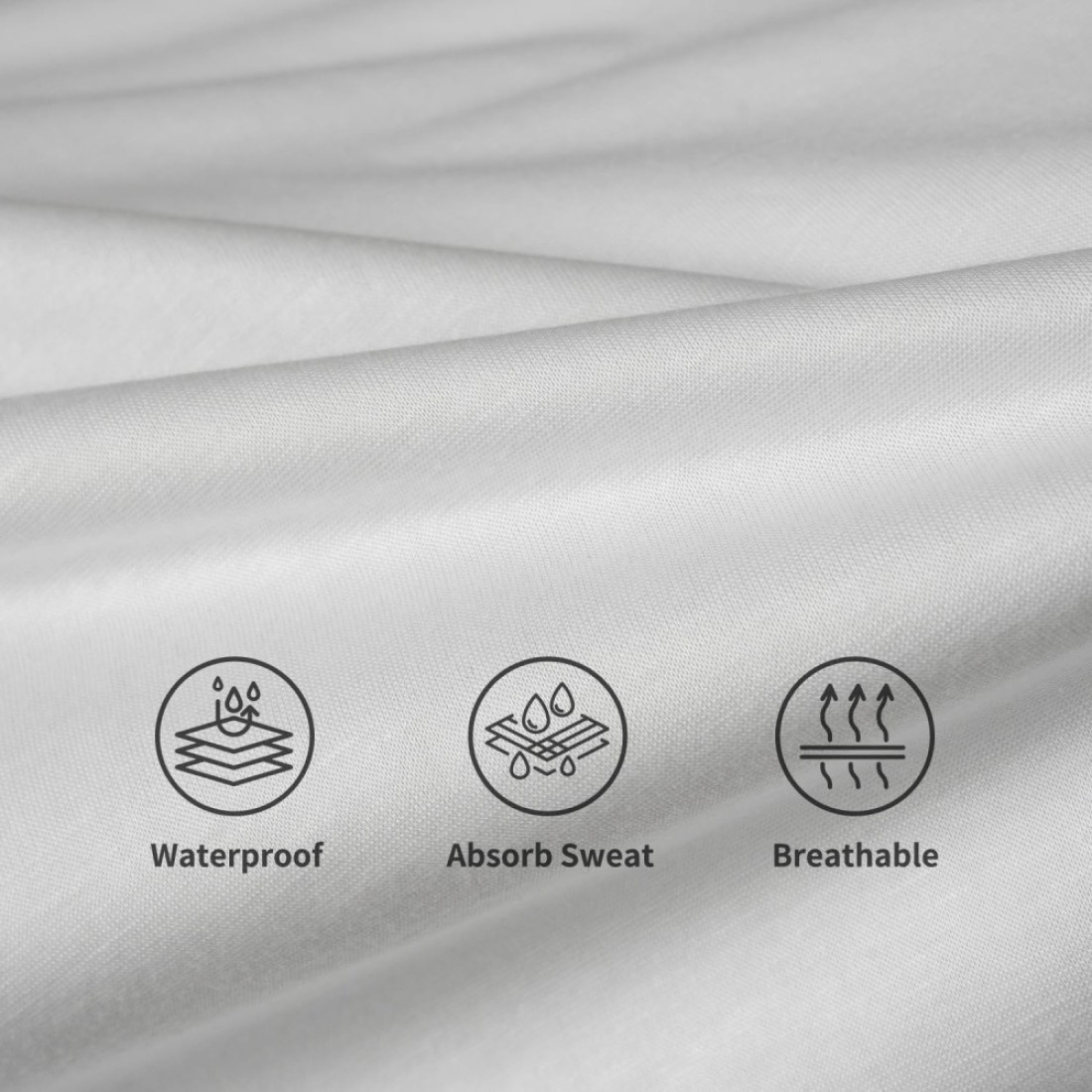 Tencel Waterproof Mattress Protector Double Bed Size 150x200cm High Absorption Tencel+TPU Pad Cover for Pets Kids Adults Deep Pocket Style 100% Waterproof Tencel Jersey Mattress Protector Double White