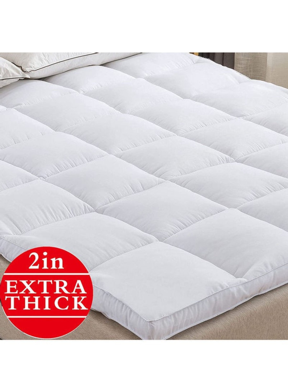 Krude Cotton Down Proof Mattress Topper Cotton, White 120X200cm