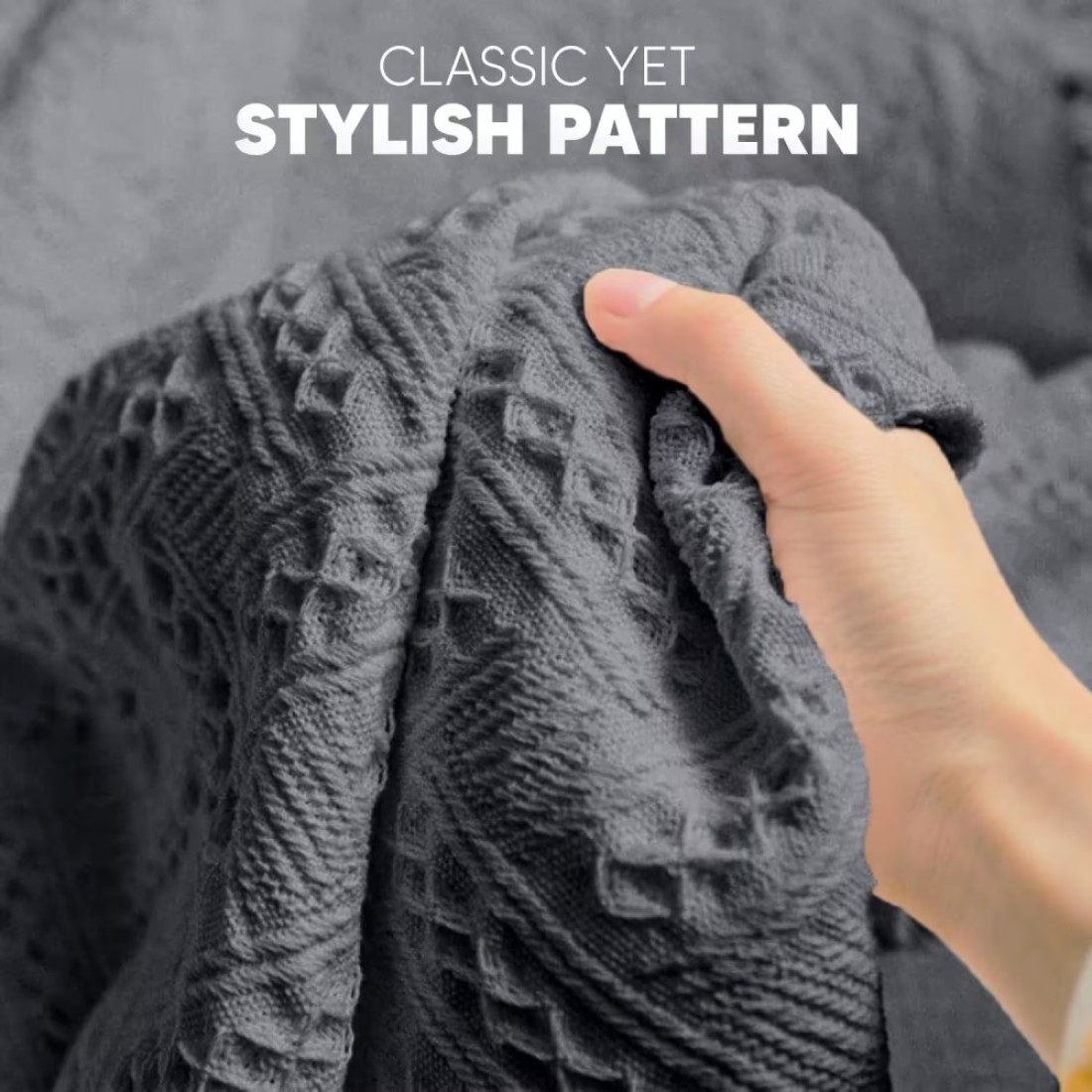 AC&amp;L Knitted Blanket For Bed, Couch, Sofa, Chair Throw Blanket For All Seasons - Cozy Soft Light Weighted Blanket For Picnic, Travel, Home Decor Gift (Grey)