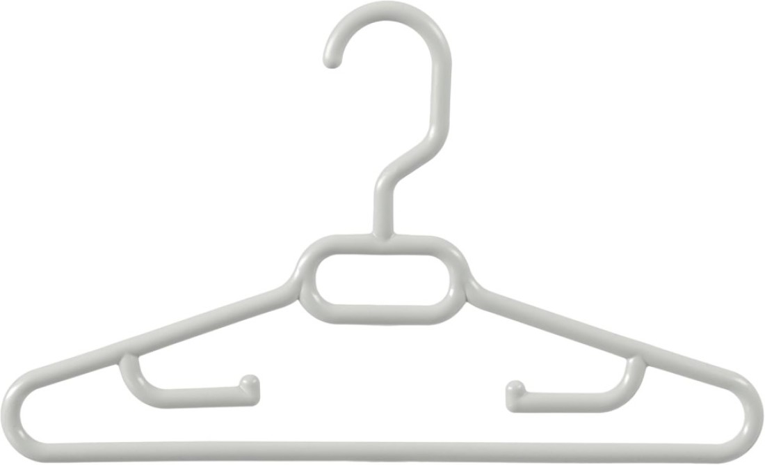 Inochi Hara Baby Cloth Hanger, Kids Hanger For Nursery, Plastic Newborn Coat Hanger, Children Clothes Hangers Nonslip, With Notched Shoulder, White 10 Pcs/Pack