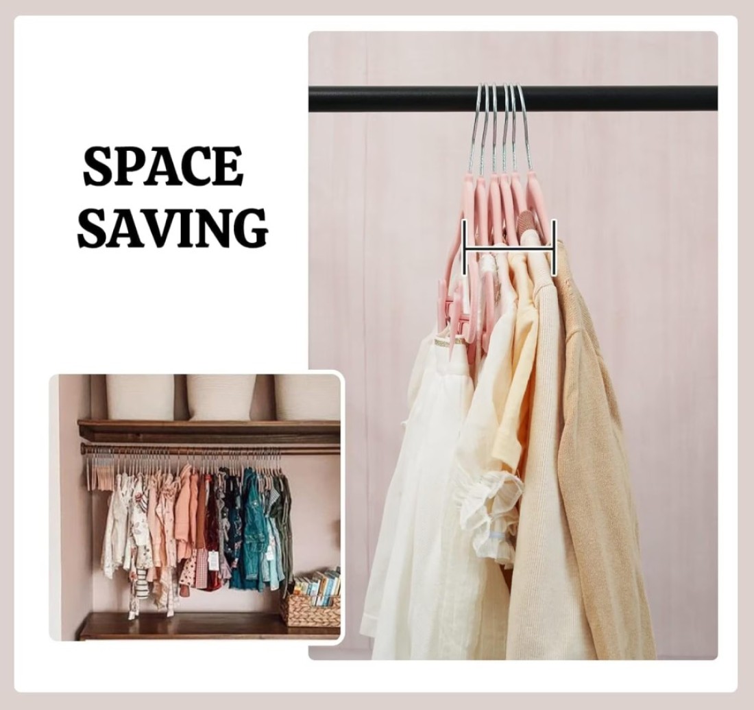 Velvet non-slip Suit Clothes Hangers,360&deg; rotating hook (50pc, Pink)