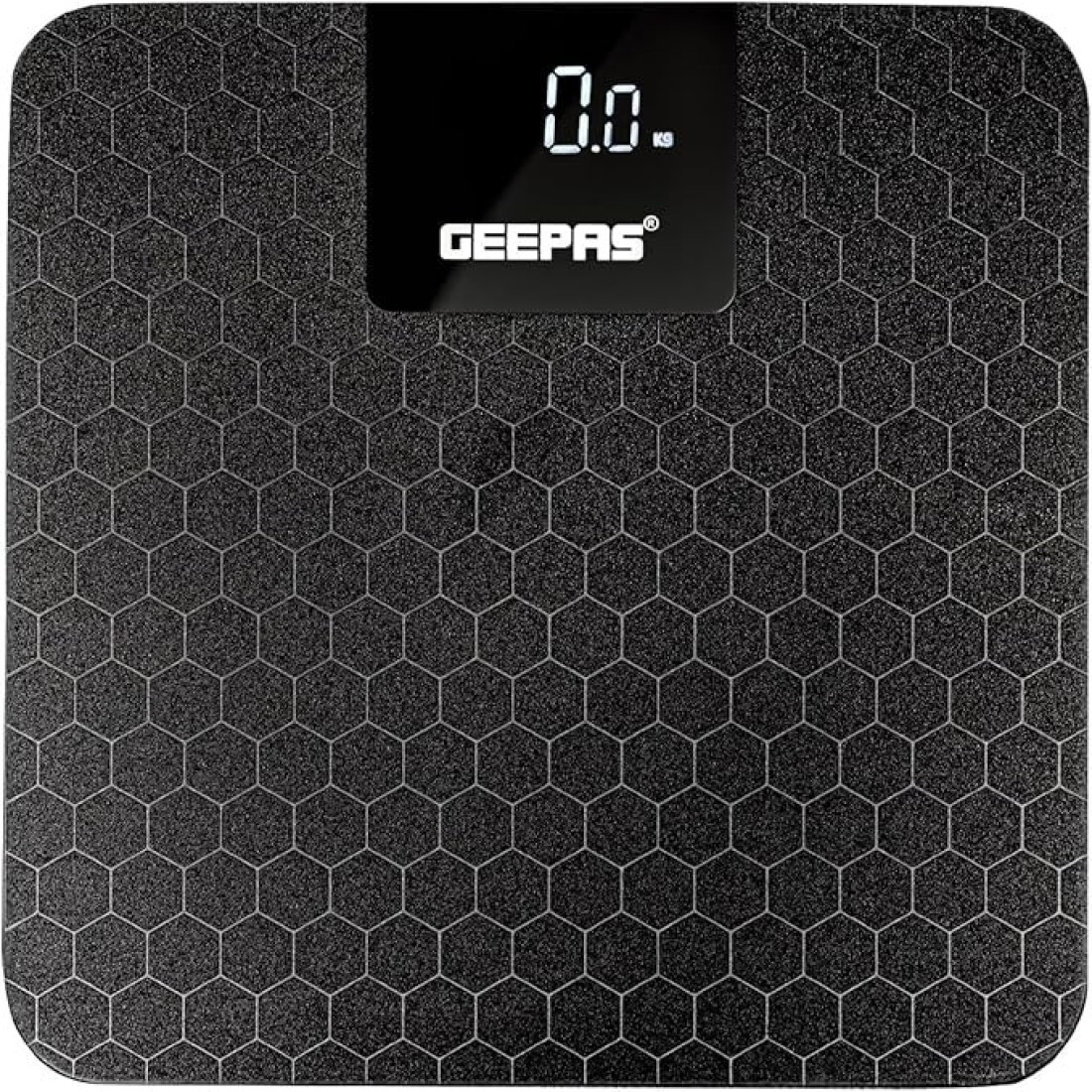 Geepas Digital Body Scale GBS46524UK, Maximum Weight Of 180kg, Anti Slip Glass Platform, Black