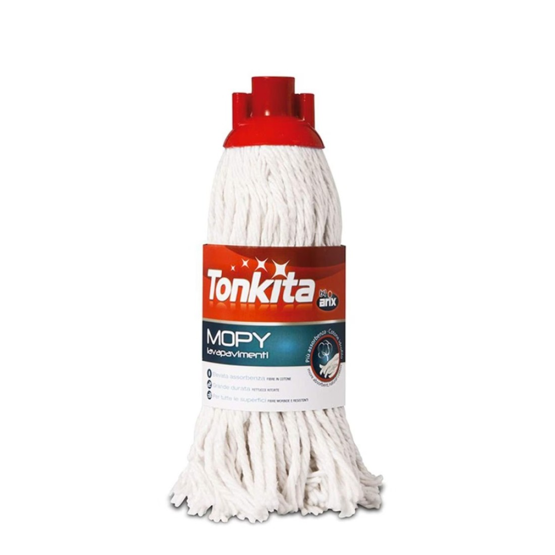 Tonkita Bucket With Cotton Mop Stick Red