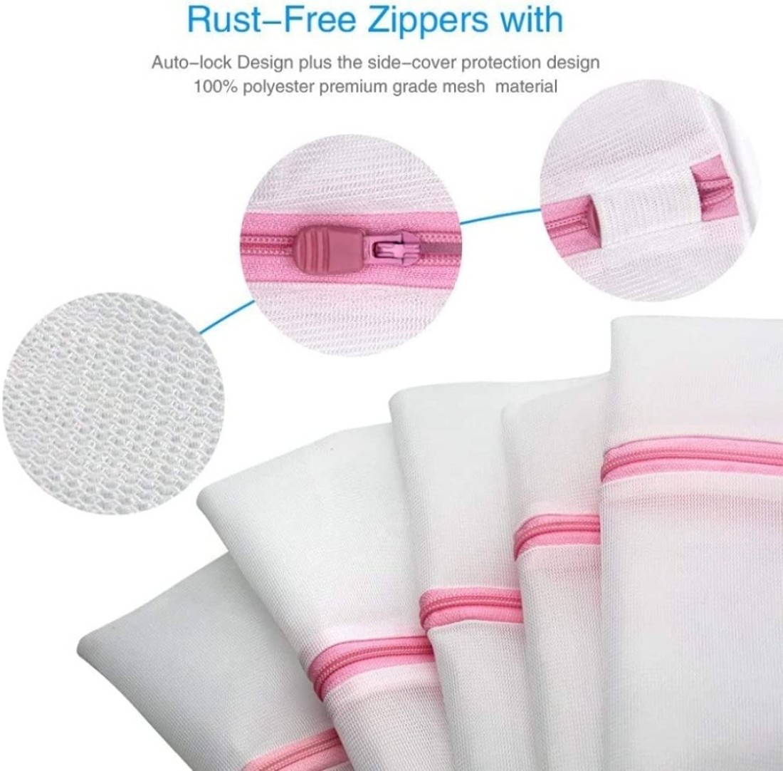 Solgd Set Of 7Pcs Laundry Bags Mesh Wash Bags With Premium Zipper, Travel Organization Washing Bag, Clothing Washing Bags For Laundry, Bra, Blouse, Underwear, Stocking, Lingerie