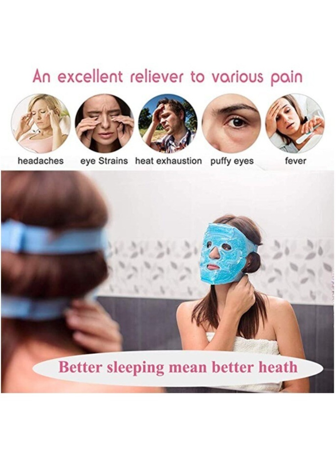 Gel Beads Face and Eye Masks Kit Hot Cold Mask Cooling Ice Heat Facial Eye Pack Therapy with a w