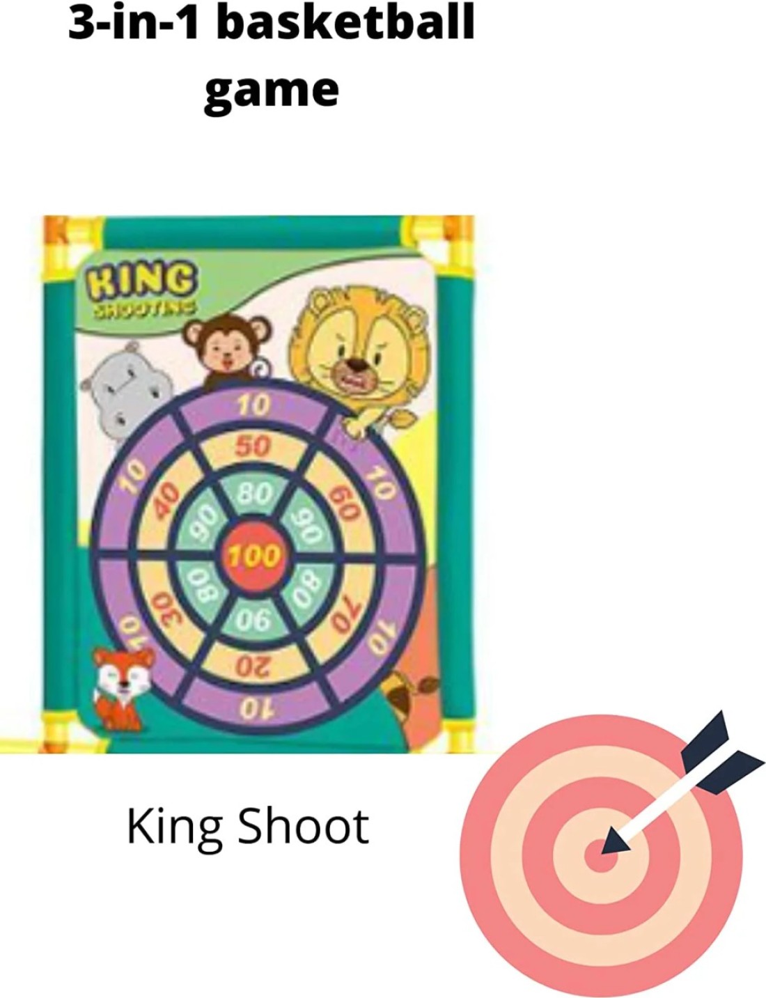 ULTIMAX 3-in-1 Basketball Game Indoor Outdoor Soccer and king shoot Sport Games Children Training Practice Toy Set