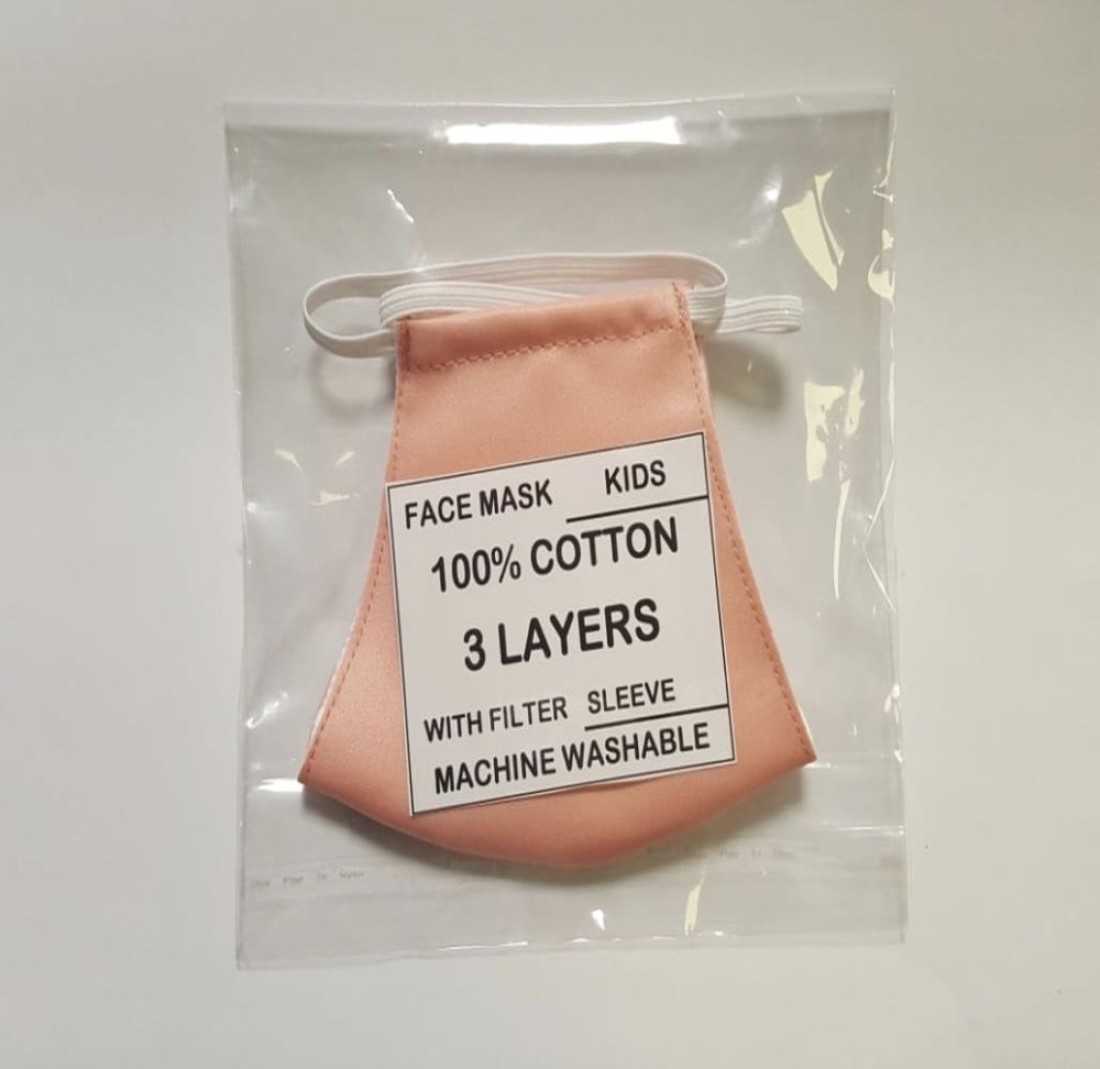 Pikkaboo Washable Mask - Plain Pink Kids