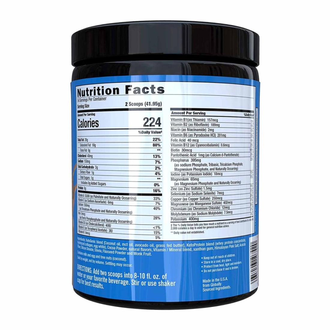 Keto Science Chocolate Cream Keto Meal Shake Powder 539g