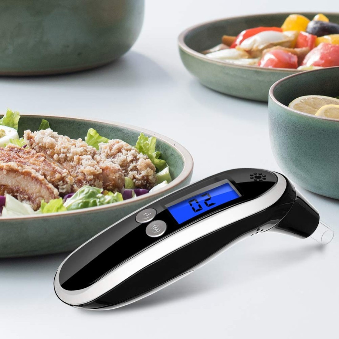 Ketone Breath MeterProfessional Digital Ketone Breath Analyzer Testing Ketosis with 10 MouthpiecesBlack