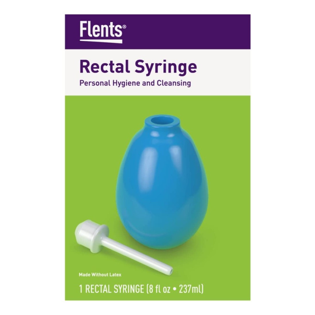 Flents Rectal Syringe Reusable Easy to Clean Blue