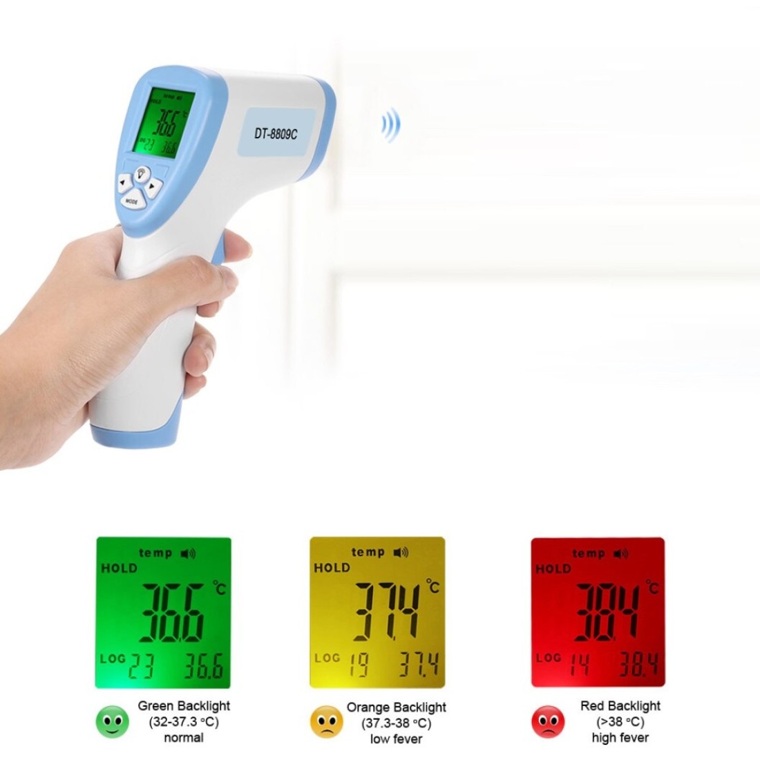 Generic-IR Infrared Thermometer Digital LCD Non-contact Forehead Body Surface Temperature Measurement Data Hold Function