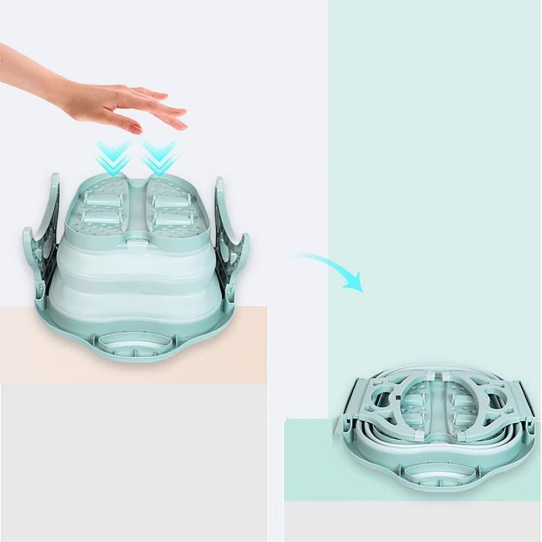 Generic Foldable Footbath Basin Tub Spa Massage Basin Portable Folding Travel Foot Wash Basin,Plastic/Rubber Foldable Bucket For Soaking Feet To Apply Callus Remover