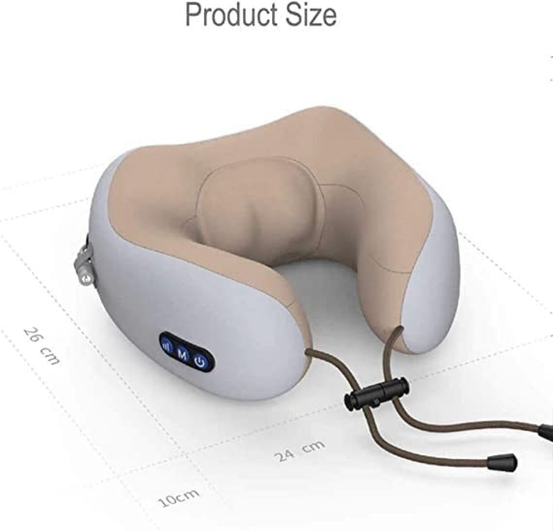 Generic 99 Travel Pillows For Sleeping Airplane, Portable Electric Neck Massager Soft Comfortable Breathable U-Shaped Memory Foam Massage Neck Pillow For Car Home And Office