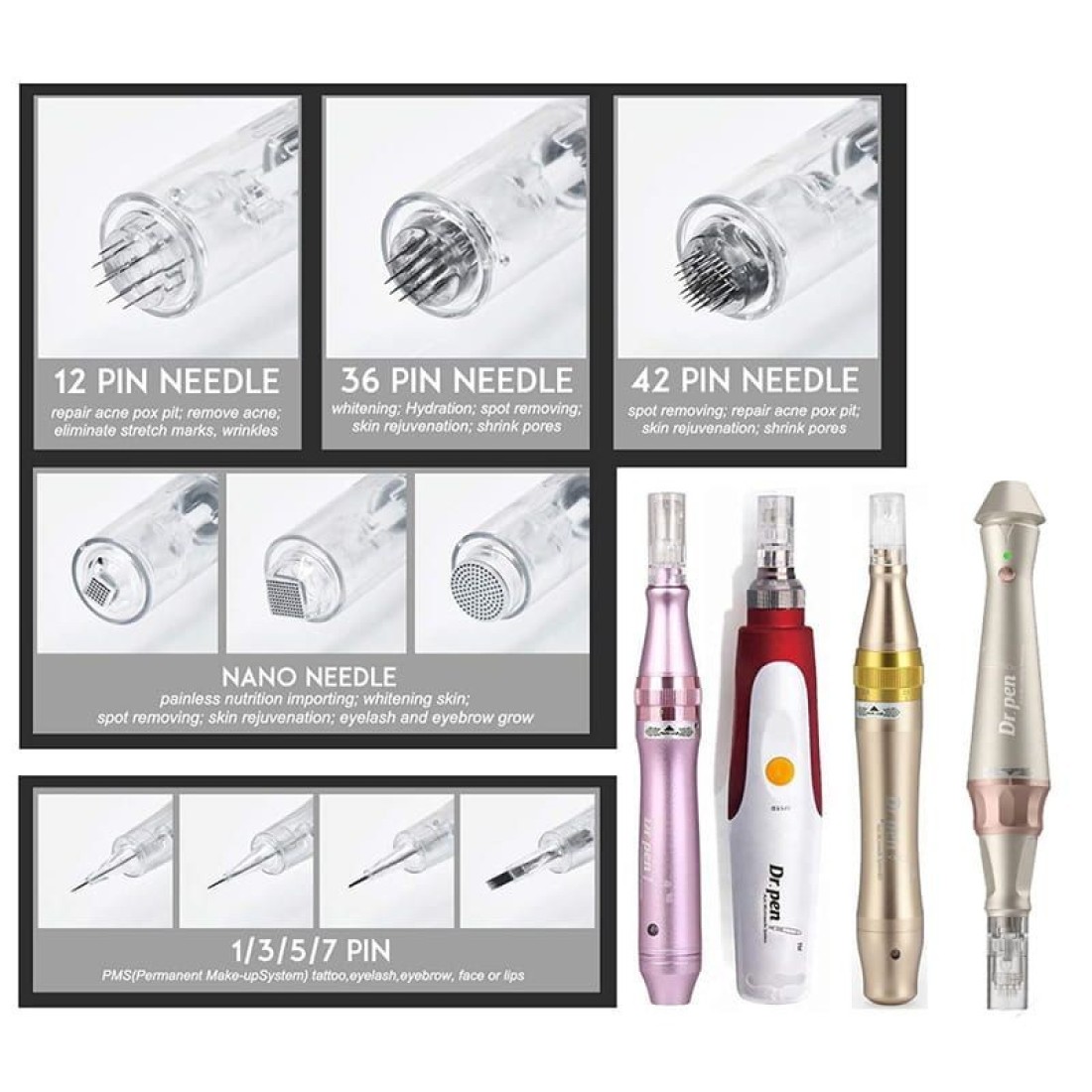 5pcs 36pin Needles Cartridges Replacement for M5 M7 N2 E30 Derma pen