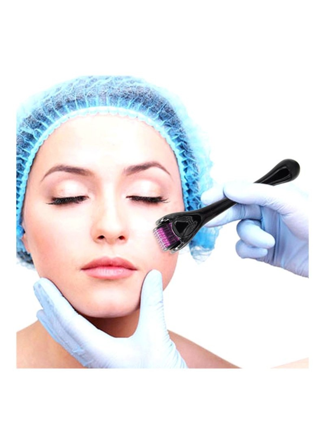 Derma Micro Needle Skin Roller Dermatology Therapy System Black/Pink 1.5Millimeter