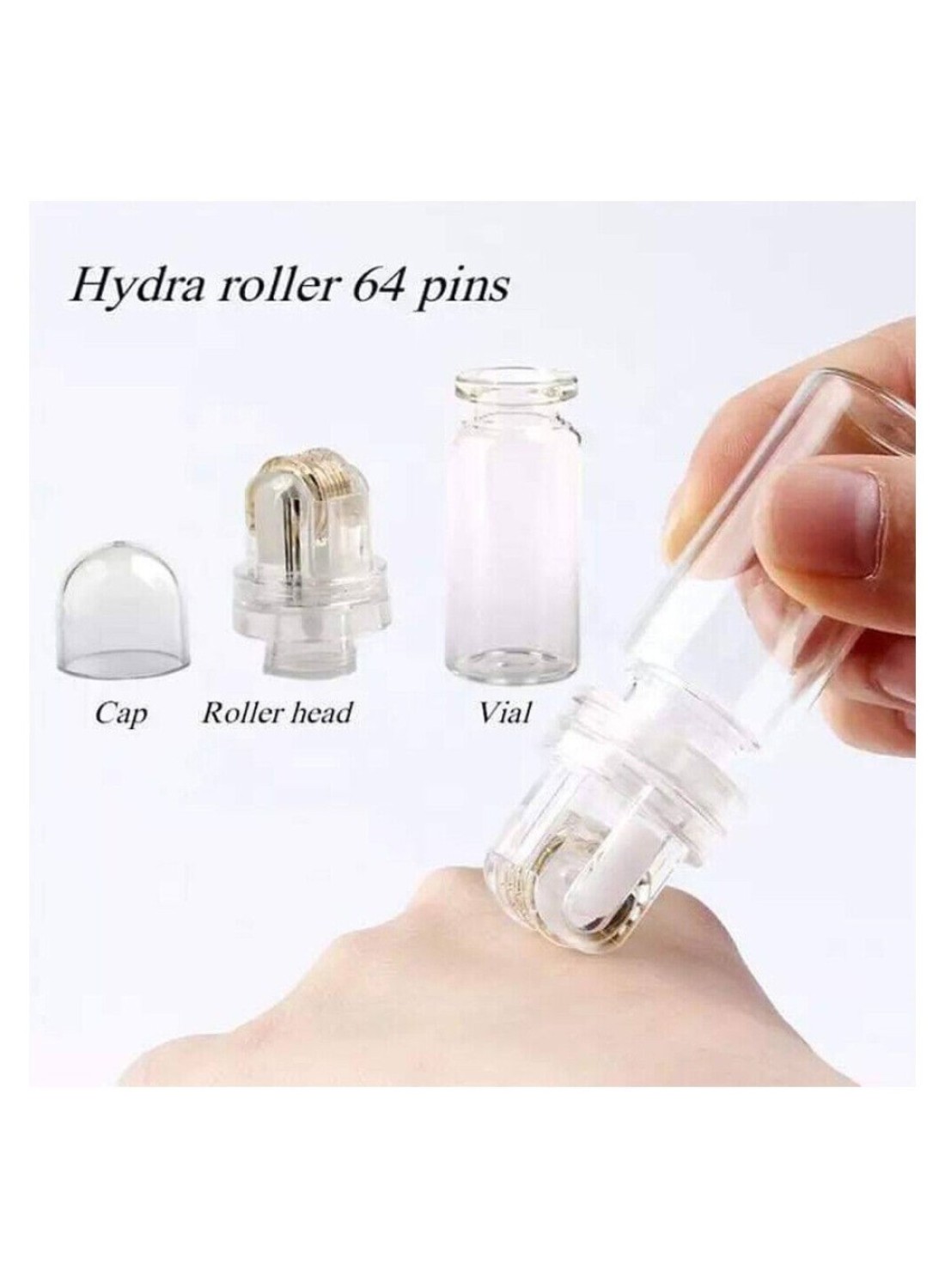 Hydra Derma Stamp Microneedle Roller & Serum Applicator - Professional Microneedling Dermapen for Face, Hair, Acne, Wrinkles, Scars, Stretch Marks, Pores