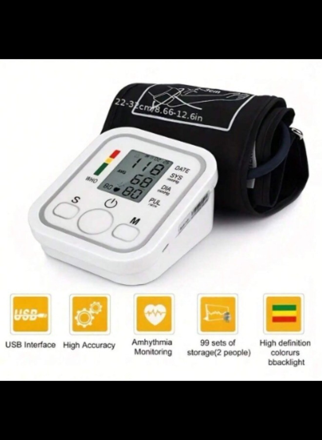 Radiotronics Blood Pressure Monitor Digital Wrist Blood Pressure Machine Automatic Cuff BP Detector 2x99 Readings Memory Large Display Voice With Carrying Case