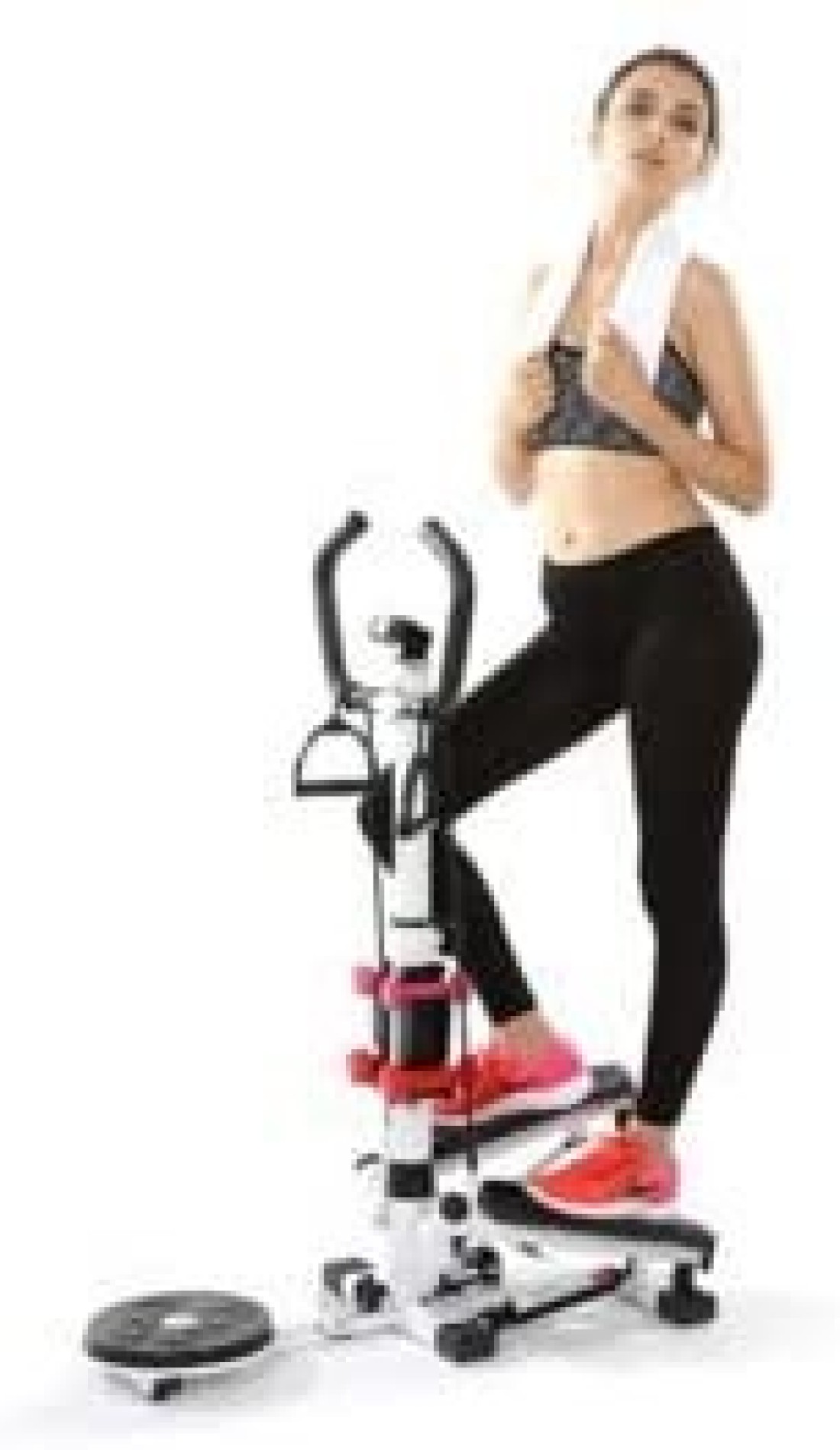 Marshal Fitness 3 in1 Multi Function Stepper with Twister, Handle and Dumbbell Stepper for Exercise, Adjustable Folding Workout Machine for Home or Gym with Waist Twister Digital Monitor Handle-1806D