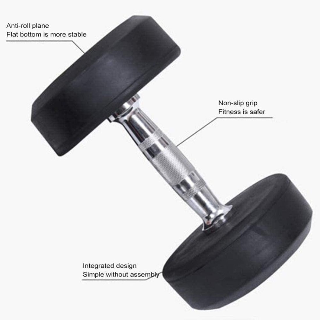 ULTIMAX Round Rubber Dumbbell Fitness Dumbbell Hand Weights Dumbbells Chrome Handle Dumbbell Professional Arm Muscle Exercise Equipment Gym and Home Fitness Equipment-2Pcs- 5 kgs