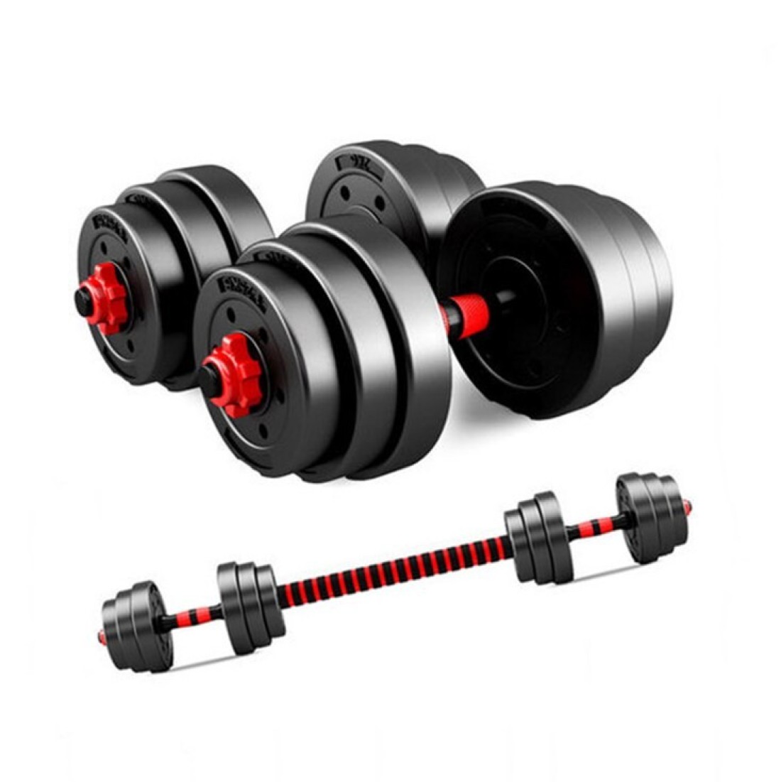 Fitness Plastic Dumbbells Adjustable Dumbbells Unisex Fitness Barbell Steel A Pair of PU Dumbbells Household Set 20kg
