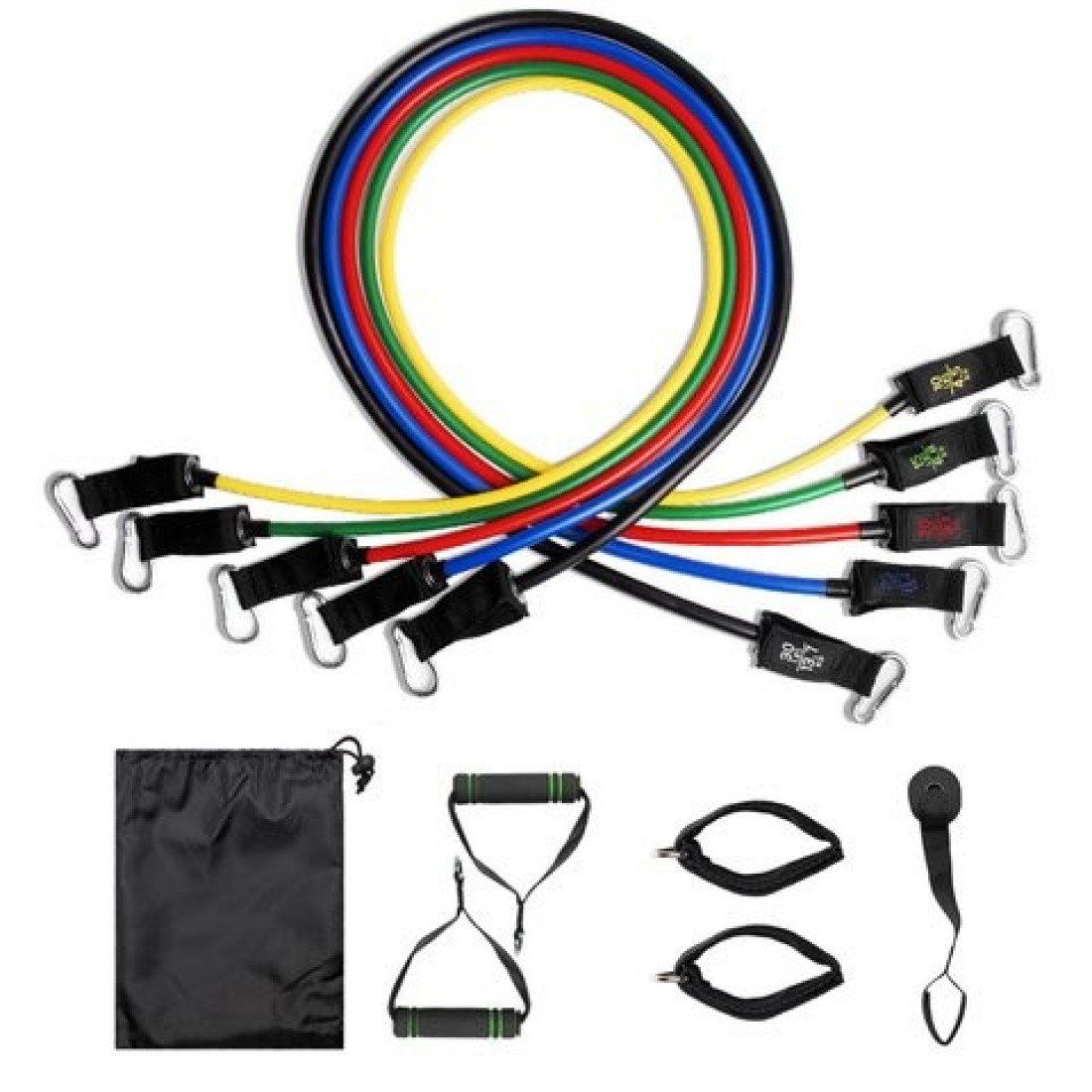 Doreen 11pcs set Fitness Resistance Bands Tubes Yoga Pull Rope Sport Fitness Gum Workout Exercise Bands Gym Sport Rubber Expander