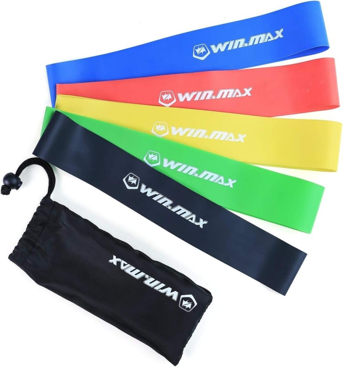 مجموعة أحزمة اللياقة البدنية Winmax - أحزمة مقاومة ممتازة بمقابض ومرساة باب وحقيبة حمل، و5 مستويات توتر قابلة للتعديل لصالة الألعاب الرياضية المنزلية وتمارين الجسم بالكامل