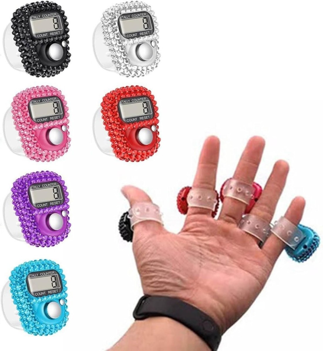 Islamic Tasbih Bead Portable Rotating Prayer Beads Digital Counter &ndash; Finger Misbaha for Dhikr, Mantra Jap, Hindu Mala, Islamic Prayer and Meditation,