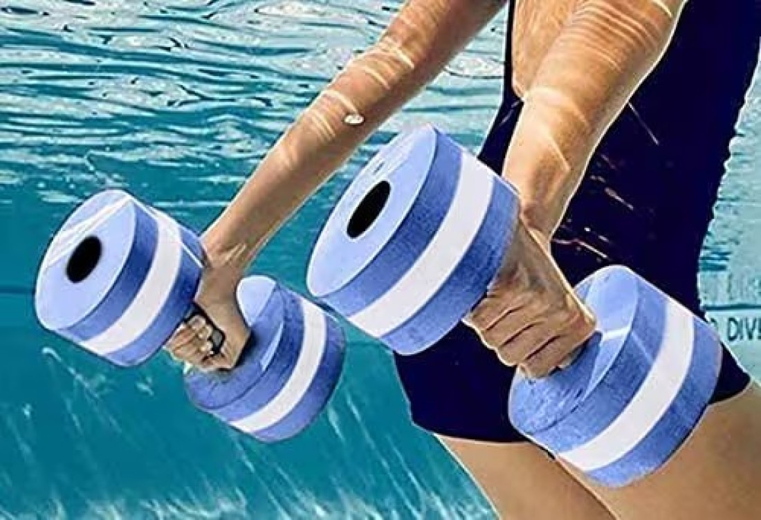ULTIMAX Aquatic Exercise Dumbbells Aqua Fitness Barbells Exercise Hand Bars for Water Aerobics EVA Water Barbells Hand Bar For Water Resistance Aerobics Weight Loss (Blue)