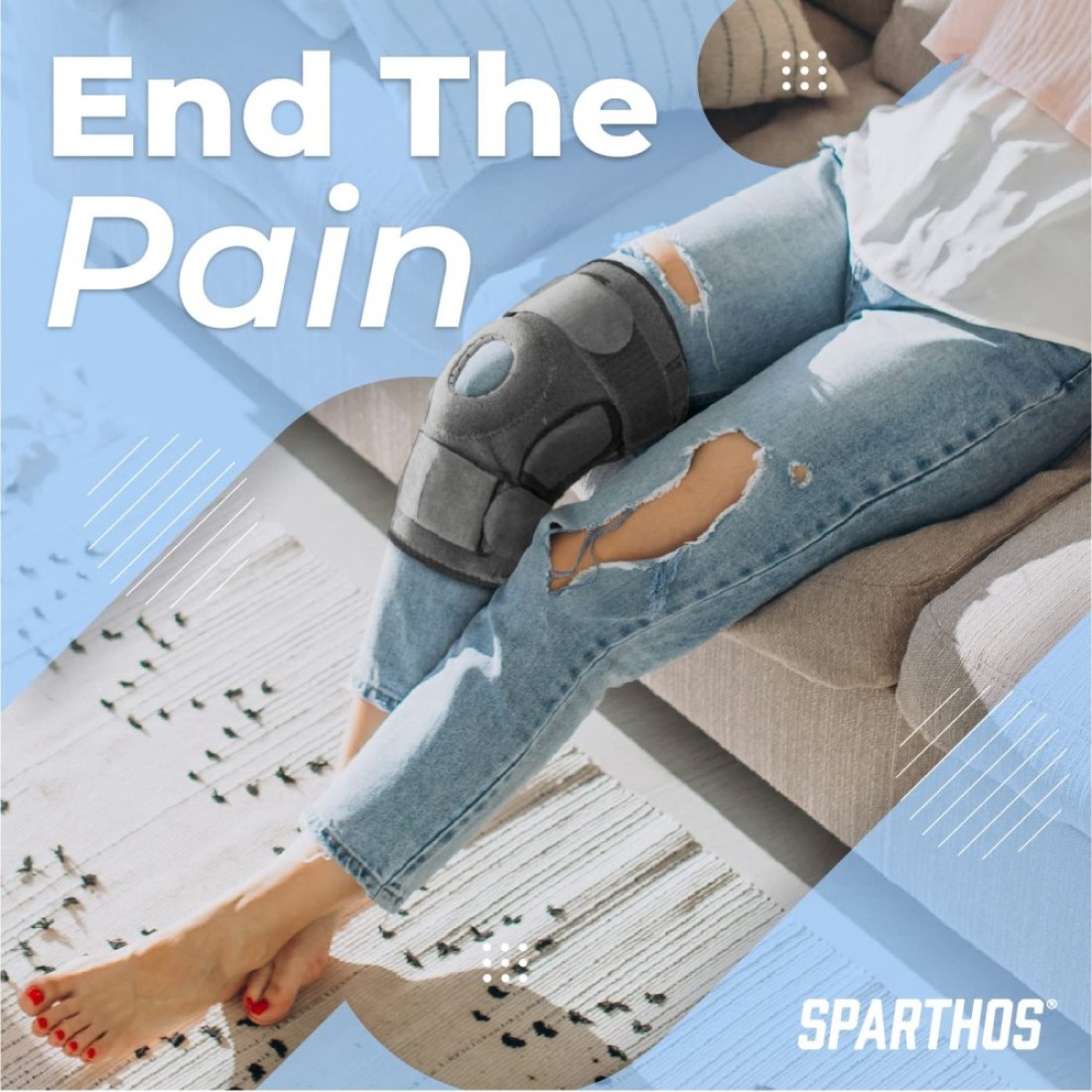 Sparthos Knee Brace Relieves ACL MCL Meniscus Tear Arthritis Tendonitis Pain Open Patellar Design with Dual Hinged Support Compression for Running Working Out For Men and Women Medium