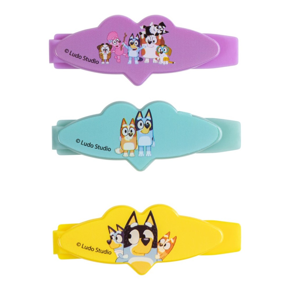 Luv Her Bluey Girls 20 Piece Accessory Set with 3 Barrettes 4 Snap Hair Clips 5 Elastics and 8 Terry Ponies Ages 3