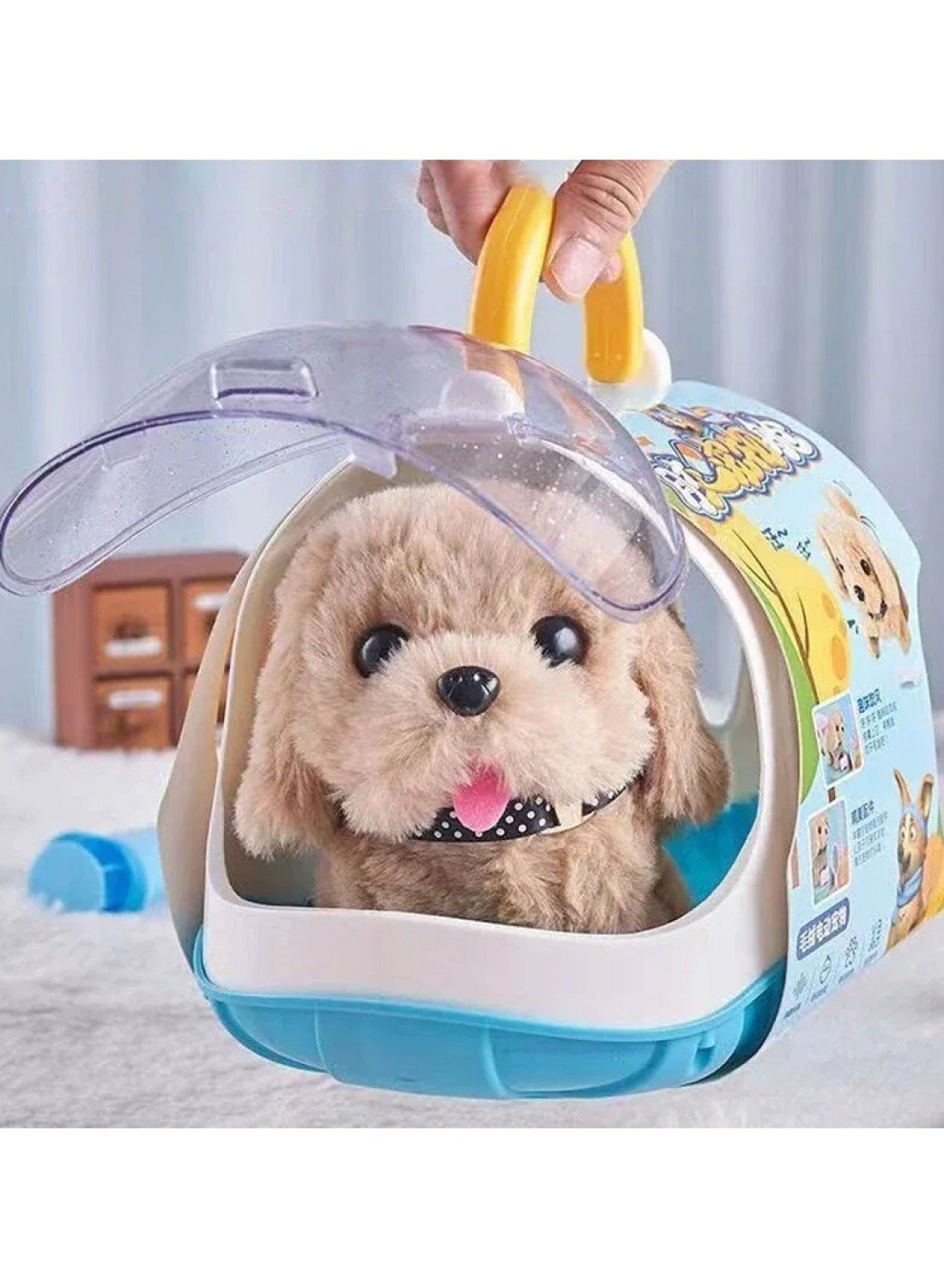 Interactive Electronic Robot Dog &ndash; Walking, Barking &amp; Tail Wagging Plush Puppy Toy for Kids,Corgi Style with Dog Cage &amp; Call Function &ndash; Perfect Birthday &amp; Holiday Gift