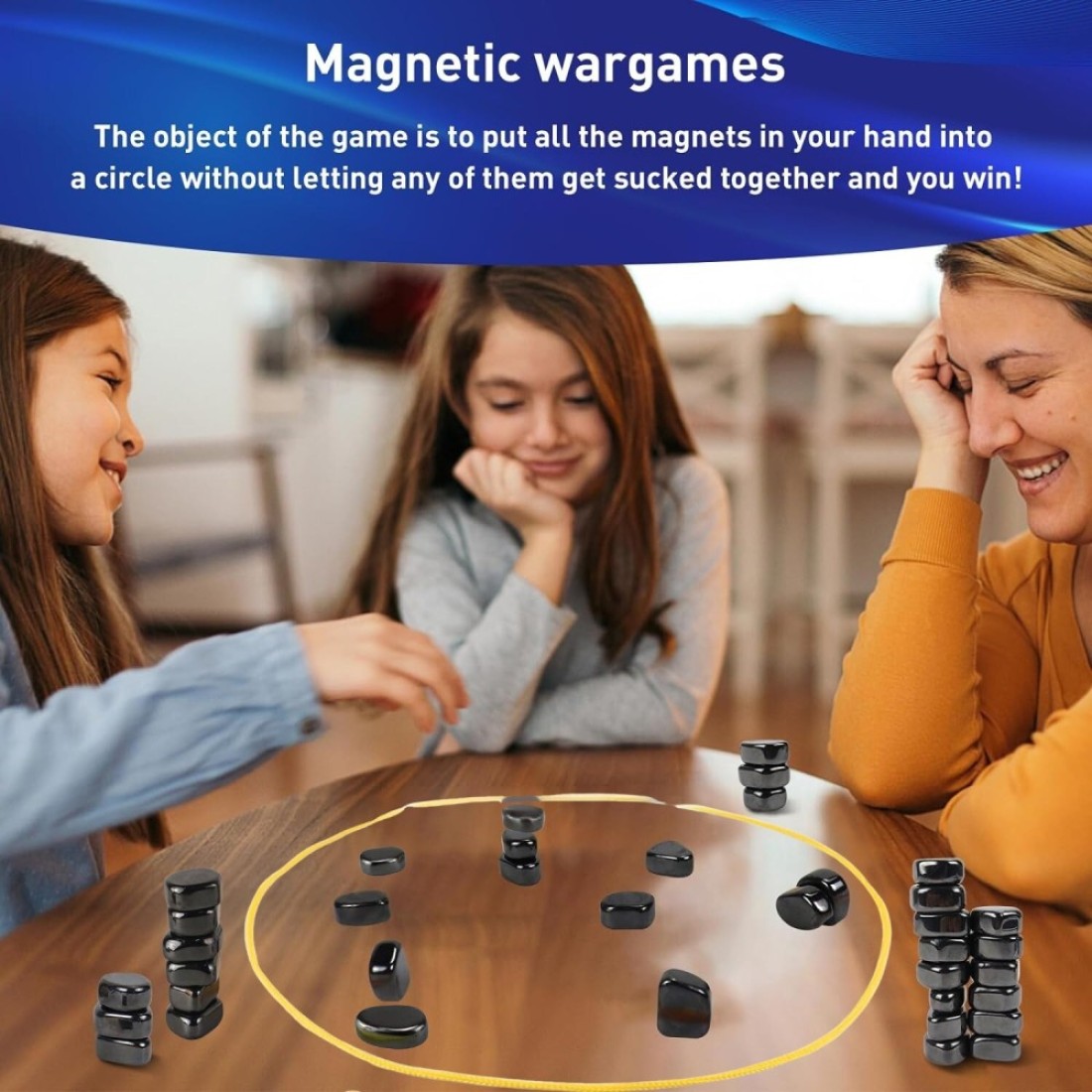 WHITE GAINS Magnetic Chess Set, 1-4 Player Portable Strategy Board Game, Educational Checkers &amp; Family Battle Chess, Travel-Friendly Magnetic Game with Storage Bag, Perfect Gift for Kids &amp; Adults