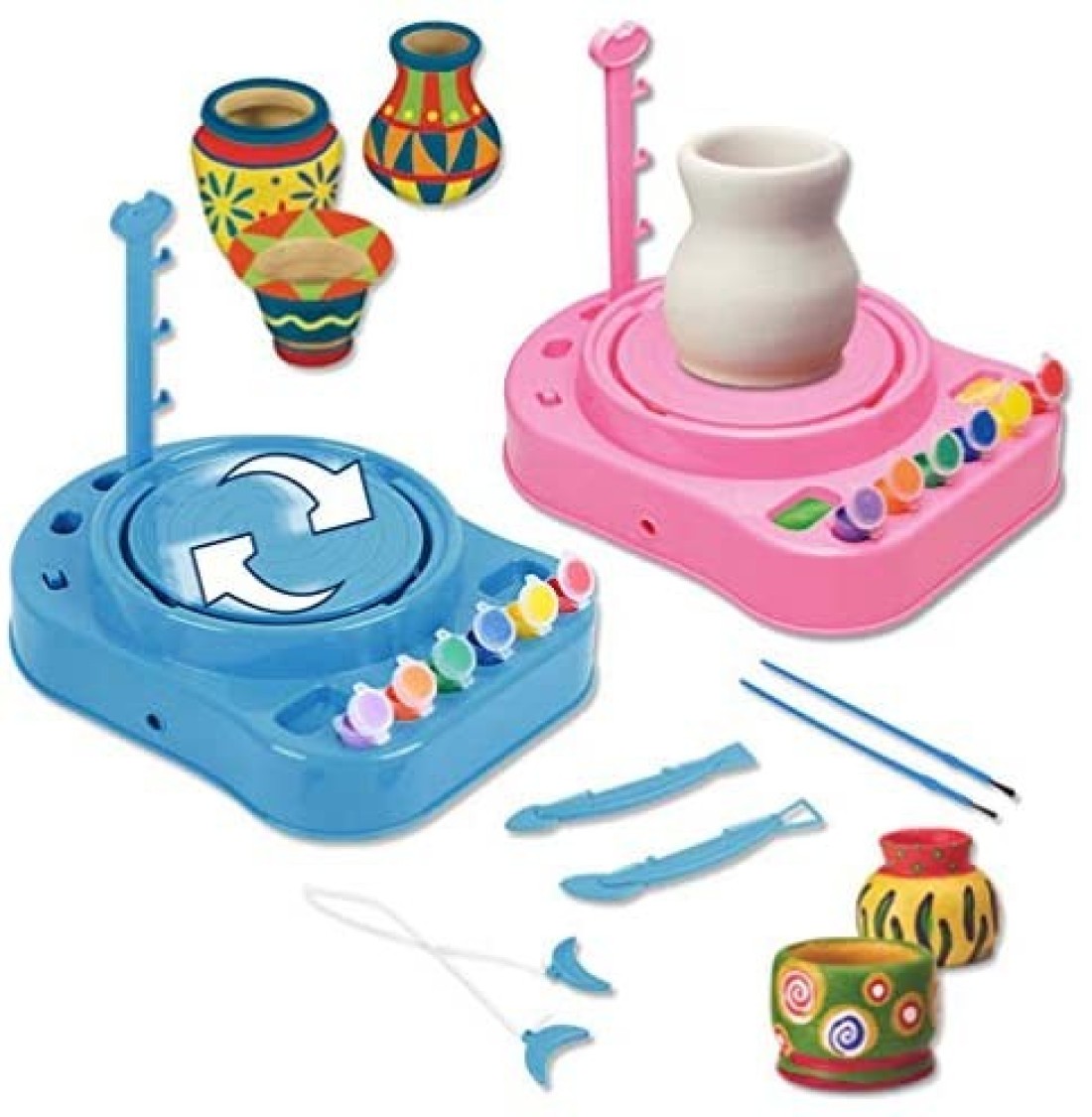 Generic - Kids Bginners Pottery Wheel Kit with Clay Paints and Tools DIY Toy Best Gift