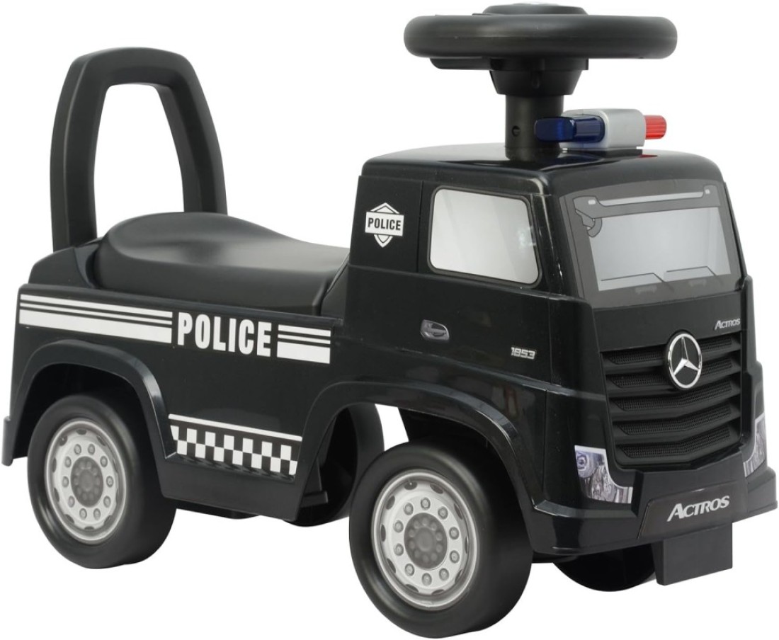 Lovely Baby Ride on Car for Kids LB 3316, Push Car with Steering, Music &amp; Light, Storage, Comfortable Back-rest, Police and Firefighter Toy Truck for Girls and Boys Age 1-3 Years - Black
