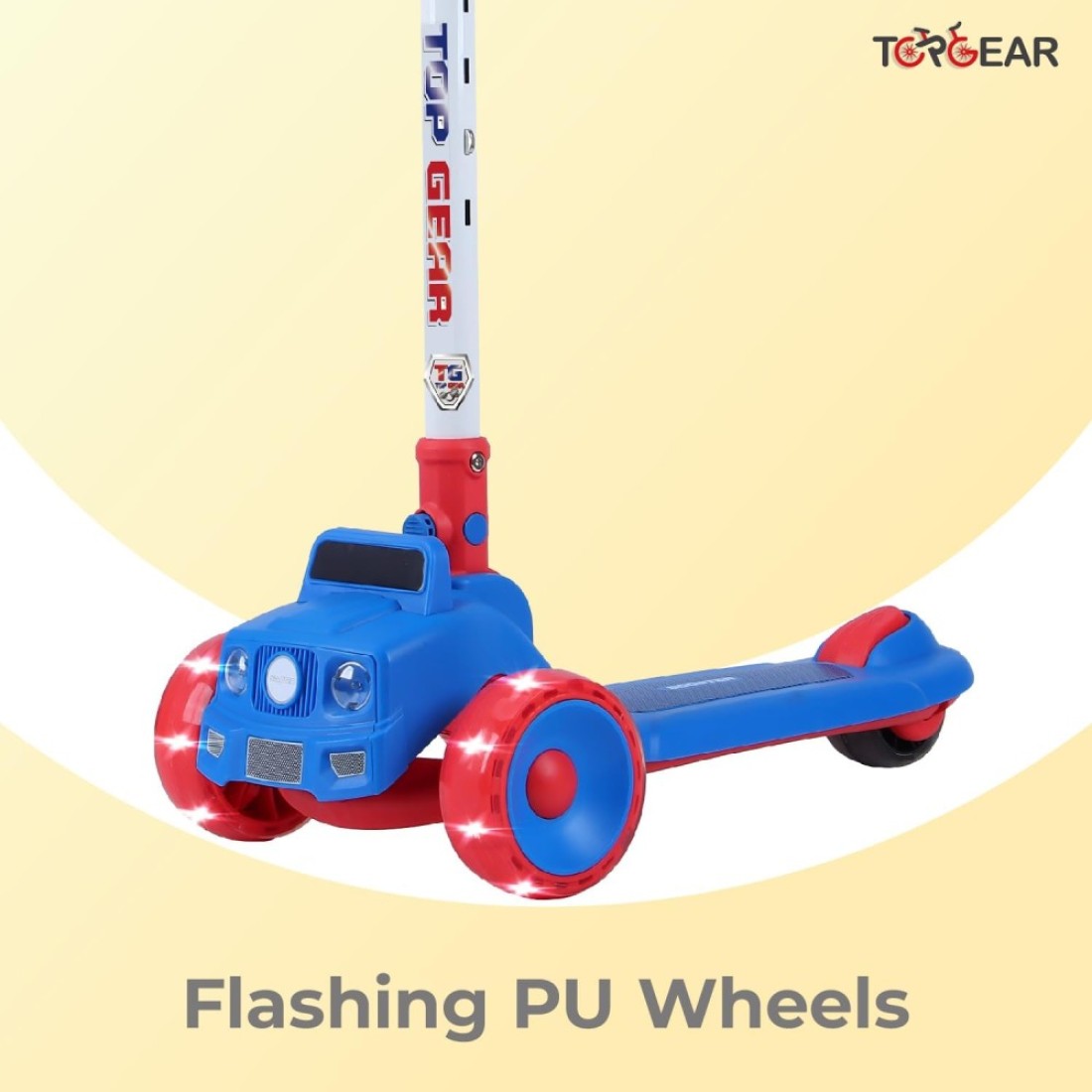 Top Gear Kids Scooter TG 865 &ndash; 3-Wheel Foldable Kick Scooter Lightweight Push Scooter for Ages 3-12 - Red