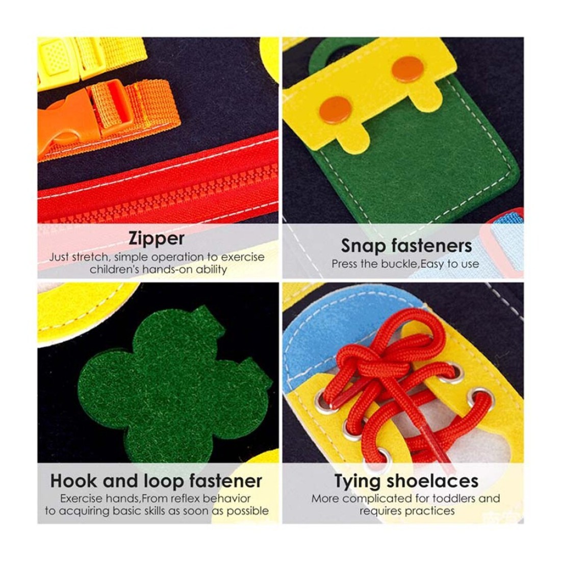 Sybil&#39;s Busy Books for Kids Montessori Preschool Activity Books for Toddlers and Kids 3-5 Years Children Educational Toys With Zipper Basic Skills Development Busy Board (Little Explorers Blue)