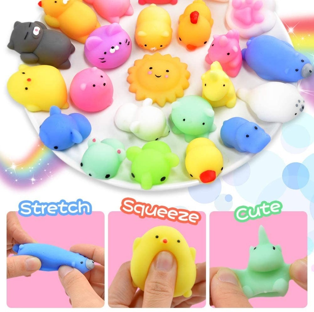 40-Piece Unicorn Squishy Stress Relief Toy Set