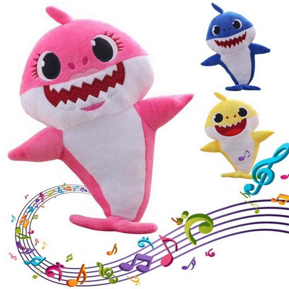 Baby Shark Singing Plush Toy with LED light (YELLOW)