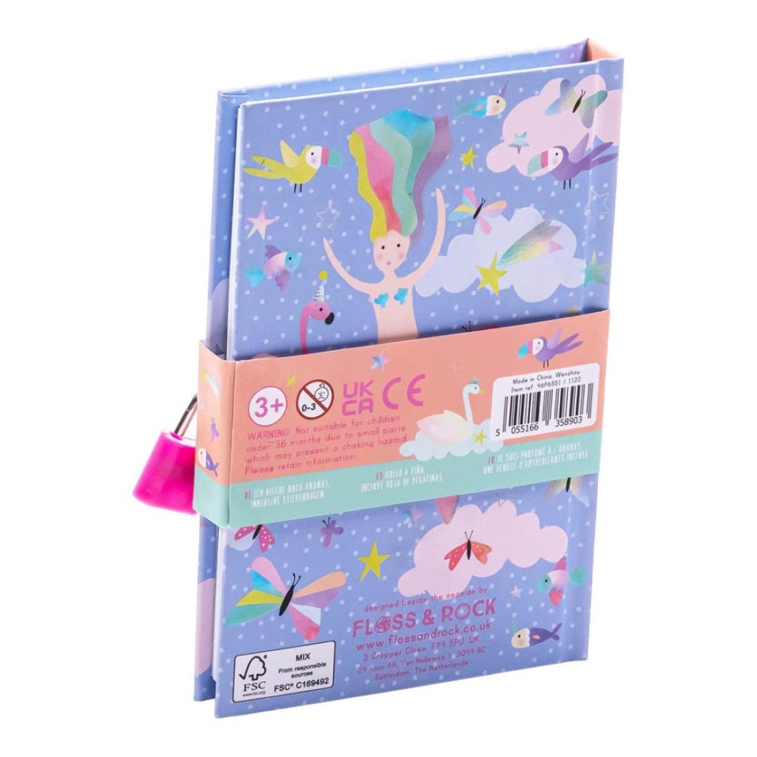 Floss &amp; Rock Fantasy My Scented Secret Diary - Scented Lockable Journal for Kids with Scented Sticker Sheet, Padlock and Key, And Kids Activity Book