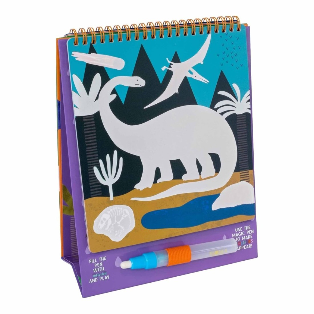 Floss &amp; Rock Dino Magic Water Easel and Pen - Reusable Water Drawing Set for Kids