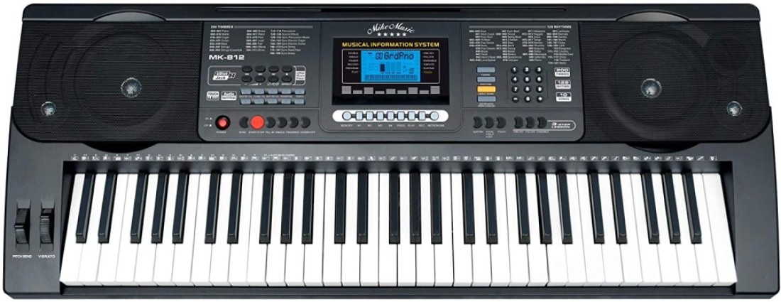 Mike Music 61 Keys Full Size Electronic Piano Keyboard portable Musical Instrument (812 with Stand&amp;Bag)