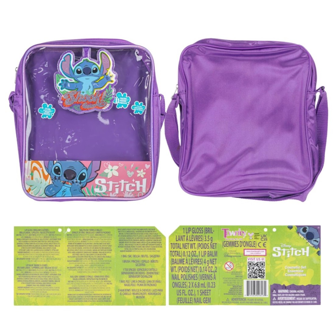 Disney Lilo and Stitch Makeup Filled Shoulder Bag Includes Lip Gloss Nail Polish Hair Bow More for Girls Ideal for Ages 3 and Up Perfect for Parties Makeovers by Townley Girl